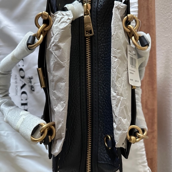 COACH Dreamer 36 Leather Satchel (Navy) - Picture 4 of 11